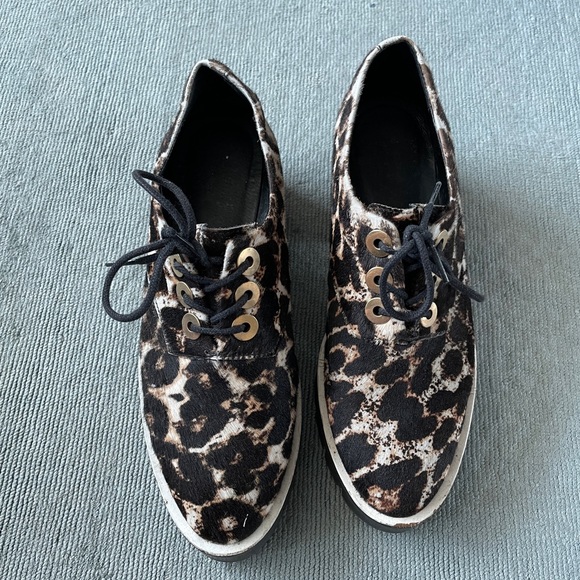 Sandro leopard print chunky platform loafers size 38 - Picture 4 of 5